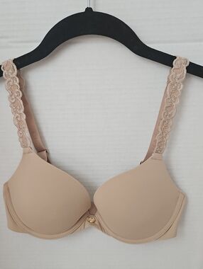 Natori | NWOT Women's Beige Pure Luxe Push Up Underwire Lace T-Shirt Bra 30B